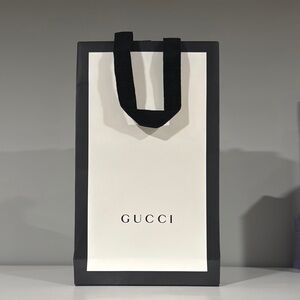 Gucci Black and White Shopping Bag